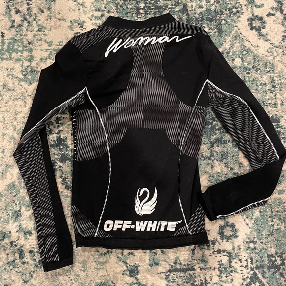 OFF-WHITE C/O VIRGIL ABLOH LONG SLEEVE ATHLETIC SHIRT WITH WHITE GRAPHIC S/M - Picture 2 of 2